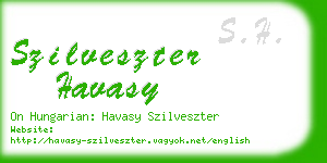 szilveszter havasy business card